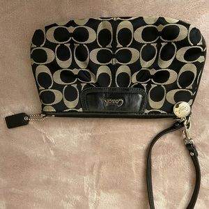 Black and Gray Coach Wristlet